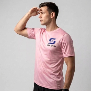 เสื้อยืดคอกลมแขนสั้นผ้าตาข่ายระบายอากาศดี น้ำหนัก 220 กรัม สีพื้น ทรงหลวม ใส่สบาย สำหรับผู้ชาย ขายส่ง - Product Image 1