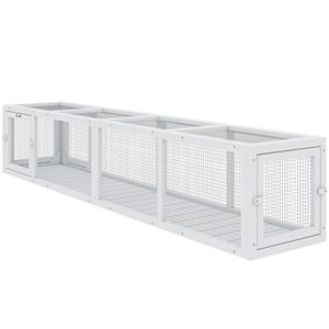 Recinto per Gatti in Legno Bianco Resistente alle Intemperie 79"L X 15"W X 15"H per Connessione Interna-Esterna - Product Image 1