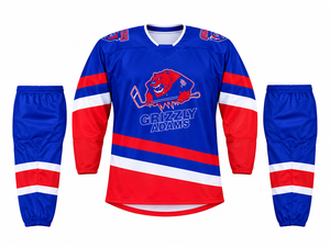 Maillot de hockey sur glace personnalisé bleu et rouge avec impression 3D, nom et numéro d'équipe, pour hommes, femmes et enfants, compétition et entraînement - Product Image 1