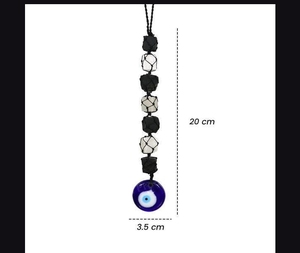 Adornos Colgantes de Borla de Turmalina y Selenita con Ojo Turco Feng Shui, Ecológicos, Premium, en Blanco y Negro, Muy Demandados para Decoración del Hogar y Coche, Disponibles - Product Image 3