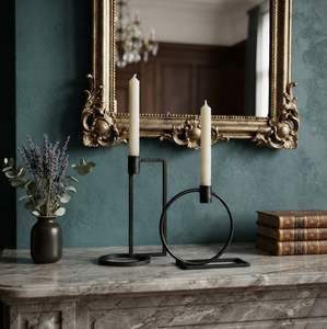 Supports de bougies en fer de style industriel chic, porte-bougies modernes abstraits pour mariages et événements, centre de table géométrique créatif - Product Image 3