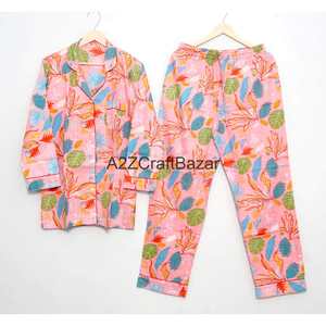 Hot Selling Smooth Romantic Cotton Pajama Set Long <b>Pant</b>-Women's Bohemian Summer Sleepwear & Loungewear Gift - Product Image 1