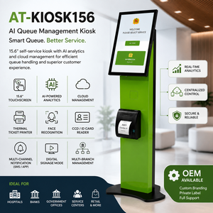 Kiosco Inteligente para Gestión de Filas con Análisis de IA y Control en la Nube |   Terminal Interactivo de Autoservicio de 15.6 Pulgadas |   AT-KIOSK156 |   OEM Ava - Product Image 1