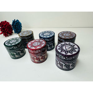 Haute qualité à la main marbre stéatite anneau Bracelet bijoux boîte de rangement meilleur prix petite forme excellente pour la vente en gros - Product Image 1