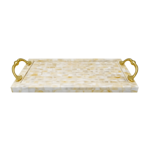 Bandeja Redonda para Servir con Incrustaciones de Madreperla |   Bandeja de Madera de Lujo Hecha a Mano |   Bandeja de Cocina Premium para Regalo de Decoración del Hogar en Ramadán y Eid Árabe - Product Image 1