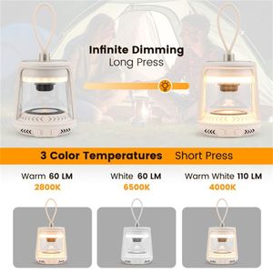 White Waterproof <b>Camping</b> Lantern with Built-in Speaker - Product Image 5