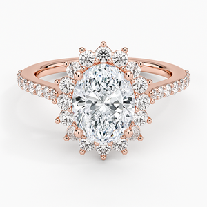 Anillo de Compromiso con Diamante de Corte Ovalado, Oro Amarillo, Engaste Pavé, Joyería Fina Clásica para Mujer - Product Image 5