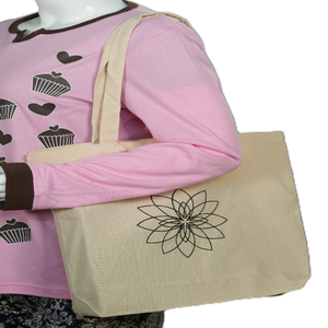 Sac fourre-tout en toile de coton biologique 100% écologique avec logo personnalisé imprimé, fermeture à glissière, réutilisable, design unique, tendance, lavable - Product Image 1