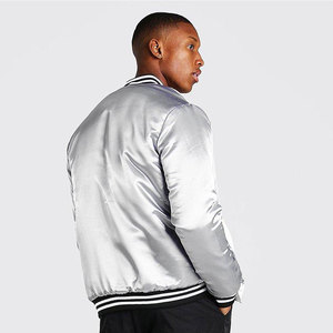 Blank Casual Wear Outdoor <b>Jackets</b> Custom Made Unisex Filled <b>Jackets</b> Solid Color Satin Made Stand Collar Varsity <b>Bomber</b> <b>Jacket</b> - Product Image 6