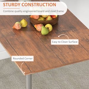 Set Tavolo da Pranzo Moderno e Lussuoso, 4 Pezzi, Tavolo Rettangolare con 4 Sedie Resistenti per Spazi Ristretti - Product Image 5