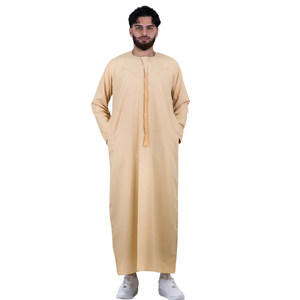 2025 Traditional Muslim Casual Long Sleeve Islamic Clothing Saudi Oman <b>Men</b> <b>Thobe</b> Quality Arabic Dubai Cotton <b>Men's</b> Jubba - Product Image 1