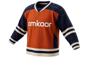 เสื้อฮอกกี้น้ำแข็ง Amkoor คอวี แขนยาว ลายบล็อกสี พิมพ์ลายด้วยความร้อน โพลีเอสเตอร์ ระบายความชื้น สำหรับผู้ใหญ่ ใส่ได้ทั้งชายและหญิง สำหรับเล่นกีฬา - Product Image 6