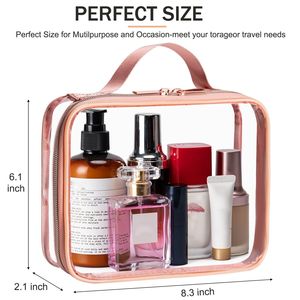 MODENGKONGJIAN Juego de 2 Bolsas de Aseo Transparentes de 1 Cuarto de Galón Aprobadas por la TSA, Bolsas de Maquillaje y Cosméticos con Asa y Abertura Grande - Product Image 3