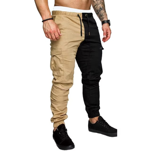 Men Color Blocked Cargo Joggers <b>Elastic</b> Waist Drawstring Multiple Pockets Casual Sweatpants Autumn Wear - Product Image 5