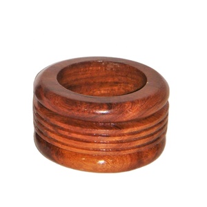 Juego de servilleteros de madera natural, forma redonda, decoración de mesa elegante, bodas, fiestas, vajilla rústica con estilo, decoración moderna para el hogar - Product Image 1