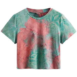 T-shirts crop top pour femmes de qualité supérieure, très populaires, respirants, anti-rides, manches courtes, streetwear, 100% coton - Product Image 1