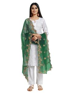 ผ้าคลุมไหล่ดีไซน์เนอร์สวยงามจากอินเดีย ผ้าเน็ตปักลายหรูหรา สำหรับงานแต่งงาน งานลำลอง และชุดพื้นเมืองสำหรับผู้หญิง ขายดีที่สุด - Product Image 3