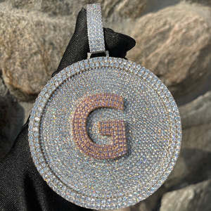 Colgante de Diamantes con Certificación IGI, Personalizado, con Cadena Chapada en Rodio, Joyería Hiphop para Hombre, Corte Brillante Redondo, Estilo Oro Blanco - Product Image 3