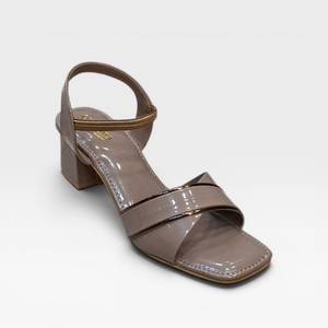 Women Patent Leather Block Heel <b>Sandals</b> Open Toe Slip On Mid Heel Elegant Summer Footwear Patent heel casual shoes - Product Image 5