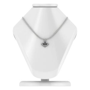 Collier en argent sterling émaillé noir avec pendentif feuille et cristal blanc, bijou élégant pour femme, accessoire de mode, cadeau, usage quotidien - Product Image 1