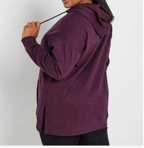 Sweat à capuche tendance grande taille avec blocs de couleur, confortable et élégant, coupe oversize pour femme, idéal pour un usage décontracté - Product Image 2
