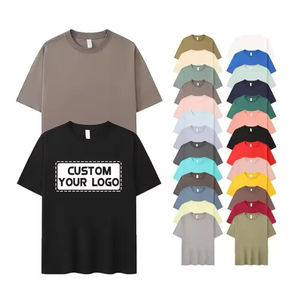 T-shirts personnalisés pour hommes, amples, décontractés, en coton biologique épais, col côtelé, épaules tombantes, style streetwear, effet délavé soleil - Product Image 5