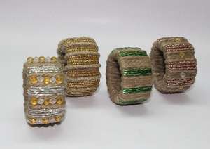 Anillo de Servilleta Ecológico con Tela de Yute, Anillos de Servilleta para Boda, Diseño Clásico, Forma Redonda, Artesanía N S Tomar - Product Image 2