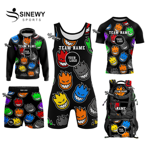 SINEWY SPORTS Custom Sublimation Quick Dry Waterproof Wrestling Singlet Full Kit <b>Shorts</b> Jacket Tank Top Backpack Men Adult <b>MMA</b> - Product Image 1