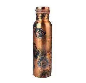 Bouteille d'eau en cuivre Songbird Garden, imprimé branche de cerisier, inspirée de la nature, bouteille réutilisable de designer pour un usage quotidien - Product Image 6