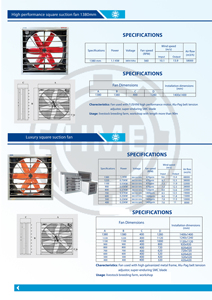 Ventilador de Extracción Industrial de 1380 mm (54 Pulgadas) Directo de Fábrica, CA 220/380 V, para Invernaderos, Granjas de Pollos, Uso en Avicultura - Product Image 6
