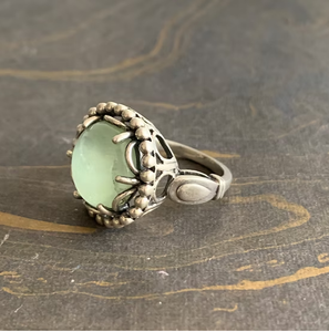 Anillo de Calcedonia Aqua de Diseño Único, Plata 925, Joyería con Piedras Preciosas para Uso Diario y Regalo de Compromiso - Product Image 2