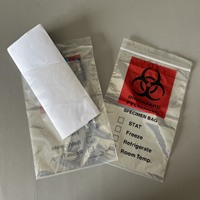 Sacs de sécurité en plastique LDPE à fermeture éclair pour échantillons biohazard, impression hélio, structures à 3/4 parois pour préservatifs, perfusion et masques chirurgicaux
