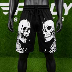 Shorts en molleton épais pour homme, style streetwear, avec motif squelette personnalisé, coupe ample, Y2K, Hip Hop, Punk, Gothique - Product Image 5