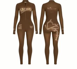Women <b>Black</b> Full Sleeve Tracksuit Set Pink Letter Print <b>Turtleneck</b> Zipper Front Streetwear Skinny Fit Spring Spandex Polyester - Product Image 3