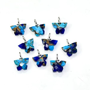 Pendentif Papillon en Turquoise Mohave Bleue Lapis Lazuli AAA, en Argent Sterling 925, Sculpté à la Main, Pierre Précieuse de Turquoise Bleue, Vente en Gros - Product Image 3