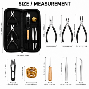 Kit de herramientas para hacer joyas, alicates de acero inoxidable con mango de madera para manualidades, juego de 8 piezas - Product Image 4