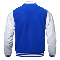 Vestes d'extérieur personnalisées avec logo OEM, design personnalisé, boutons recouverts de tissu en cuir, vestes varsity pour hommes