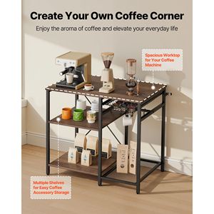 "5-Shaped Hooks X-Shaped Support Bar <b>Kitchen</b> Bakers <b>Rack</b> 35.4 Inch Wide Multi-Layer <b>Storage</b> for Fruits" - Product Image 4