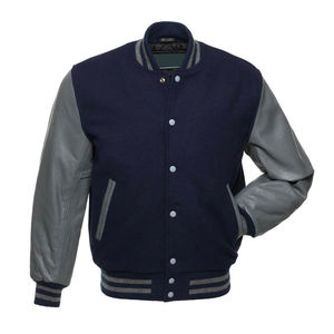 <b>Leather</b> Sleeve Bomber <b>Jacket</b> Varsity College Flight Pilot Letterman <b>Jacket</b> Custom Embroidery Logo Baseball Varsity <b>Jackets</b> - Product Image 3