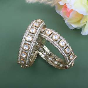 Kashvi Gold Plated Copper & Brass Designer Bangles-Ethnic Fashion Bracelets - Product Image 2