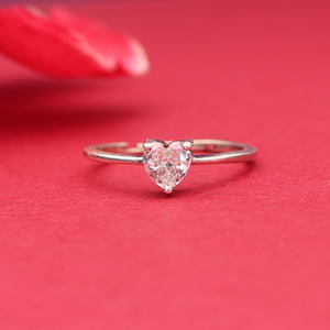 Rajasthani Style <b>Silver</b> Heart Moissanite Bezel Setting <b>Ring</b> <b>Adjustable</b> Band Sparkling Design 925 <b>Sterling</b> <b>Silver</b> Women Girls - Product Image 3