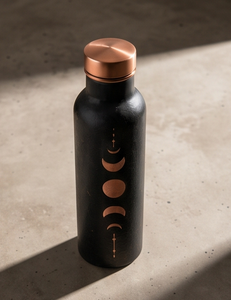 Bouteille d'eau en cuivre émaillé artisanale en gros, motifs phases lunaires, art ayurvédique, étanche, écologique, gourde métallique pour la gym - Product Image 5