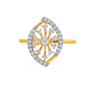 Bague Halo en Diamant de Laboratoire Leafy Bloom en Or Jaune 18K avec Pavé-Cushion et Filigrane Intricat pour Mariage et Anniversaire - Product Image 3