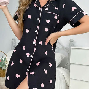 Vestido de Dormir para Mujer, de Verano, Tejido, Transpirable, Ligero, de Manga Corta, Cintura Elástica, Alta Calidad, Servicio OEM, Venta al Por Mayor - Product Image 6