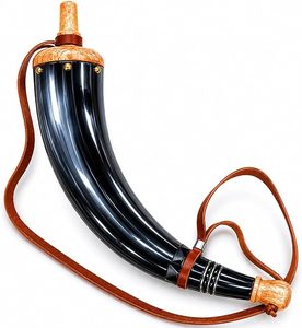 Cuerno de Caza Rústico y Económico con Correa de Cuero para Acampar al Aire Libre, Caza y Accesorios de Disfraces Históricos - Product Image 1
