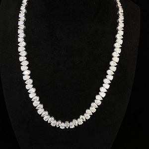 Collier Classique de Luxe en Diamant de Laboratoire, Style Pêche Élégant, Sertissage Griffe Unique, Grappe de Pierres Taille Poire, Chaîne Tennis, Bijou Tendance - Product Image 2