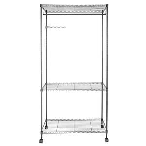 3-Tier Metal Garment Rack Portable Home Wardrobe with <b>Clothes</b> Hanger and <b>Shelf</b> Improved RT Organizer - Product Image 3