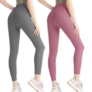Legging de sport taille haute élastique à carreaux, longueur intégrale, effet push-up, grande taille, pour femme - Product Image 1