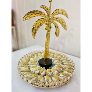 Bandeja Redonda Extensible de Metal con Soporte de Palmera Dorada, Vajilla, Bandeja para Chocolate, para Bodas, Fiestas, Postres - Product Image 6