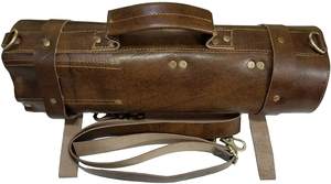 Étui à couteaux en cuir véritable, sac de rangement pour couteaux de chef, organiseur professionnel pour équipement culinaire, étui de protection pour voyage, anti-odeurs - Product Image 3